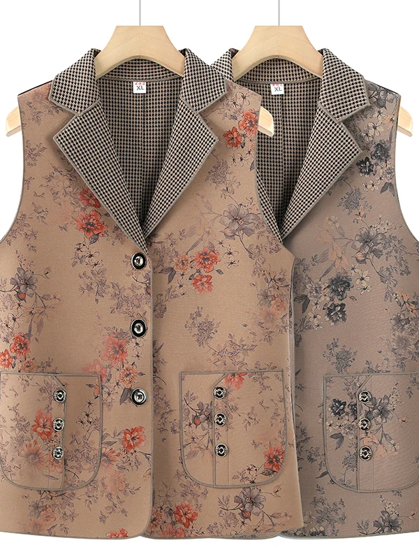 

Autumn Faion Vest for Middle-Aged And ly Women Thin No andmother Sle Buttons Regular Sve Long Dr V-Ne