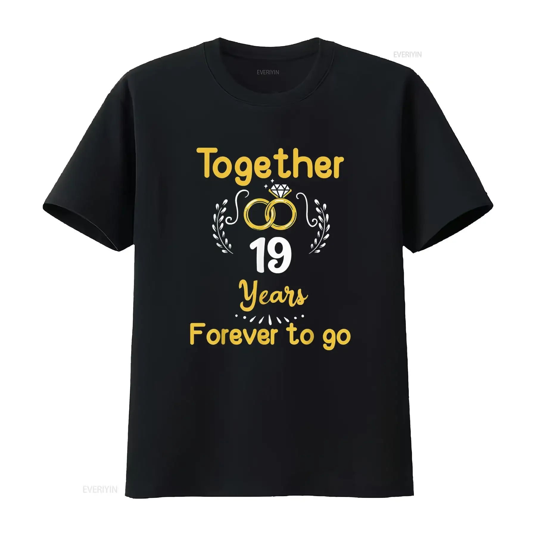 

19th Marriage Anniversary Together 19 Years Forever To Go T Shirt vintage Washed Soft Casual Top For Everyday Wear homme