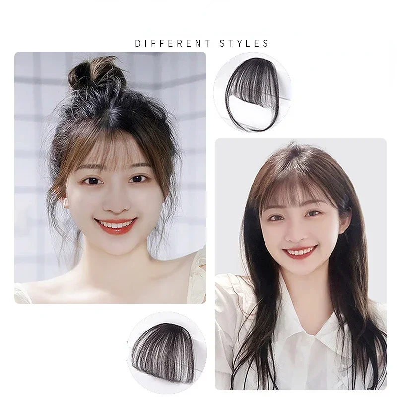 New Korean Fake Air Bangs Hair Clip-In Extension Synthetic Fake Fringe Natural False Hairpiece for Women Girls Hair Clip in Bang