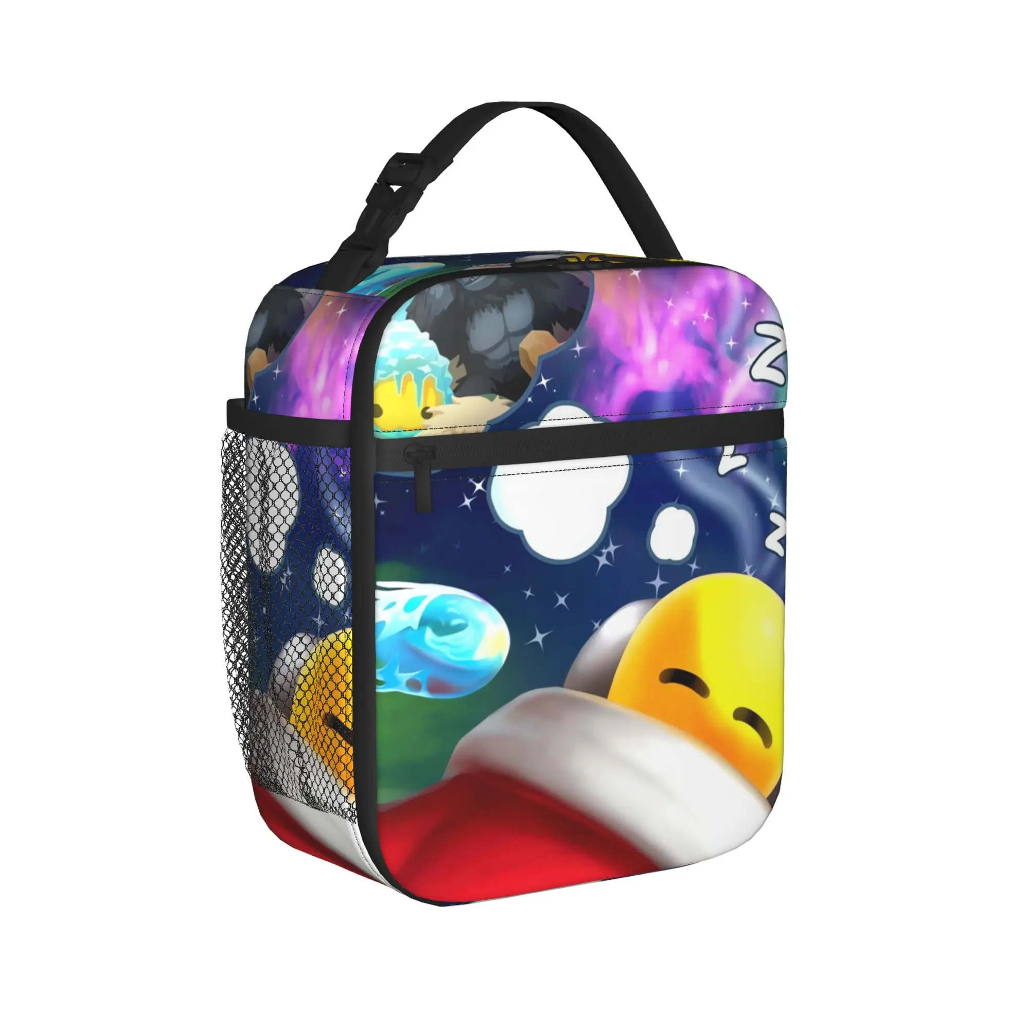 Wobblys Life Gaming Fun Lunch Bag  Kawaii Lunch Box For Women Travel Portable Zipper Cooler Bag Waterproof Thermal Tote Handbags