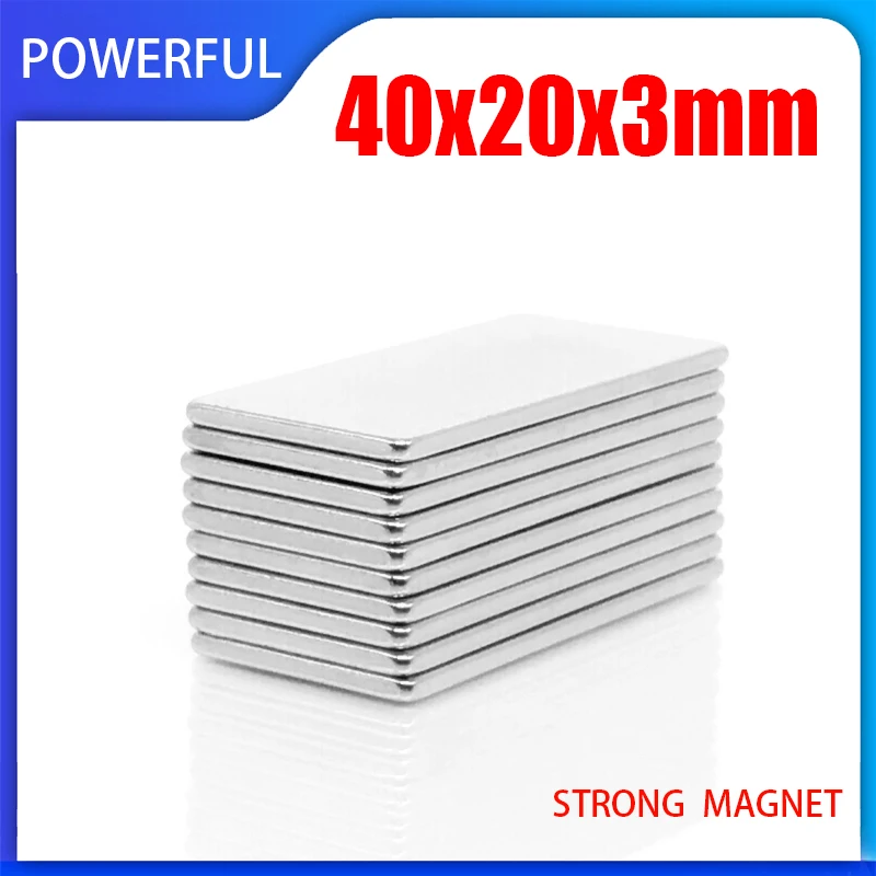 

2~30PCS 40x20x3mm Neodymium Magnet 40mm x 20mm x 3mm Rare Earth Neodymium Fridge Magnets Super Strong Block 40*20*3mm