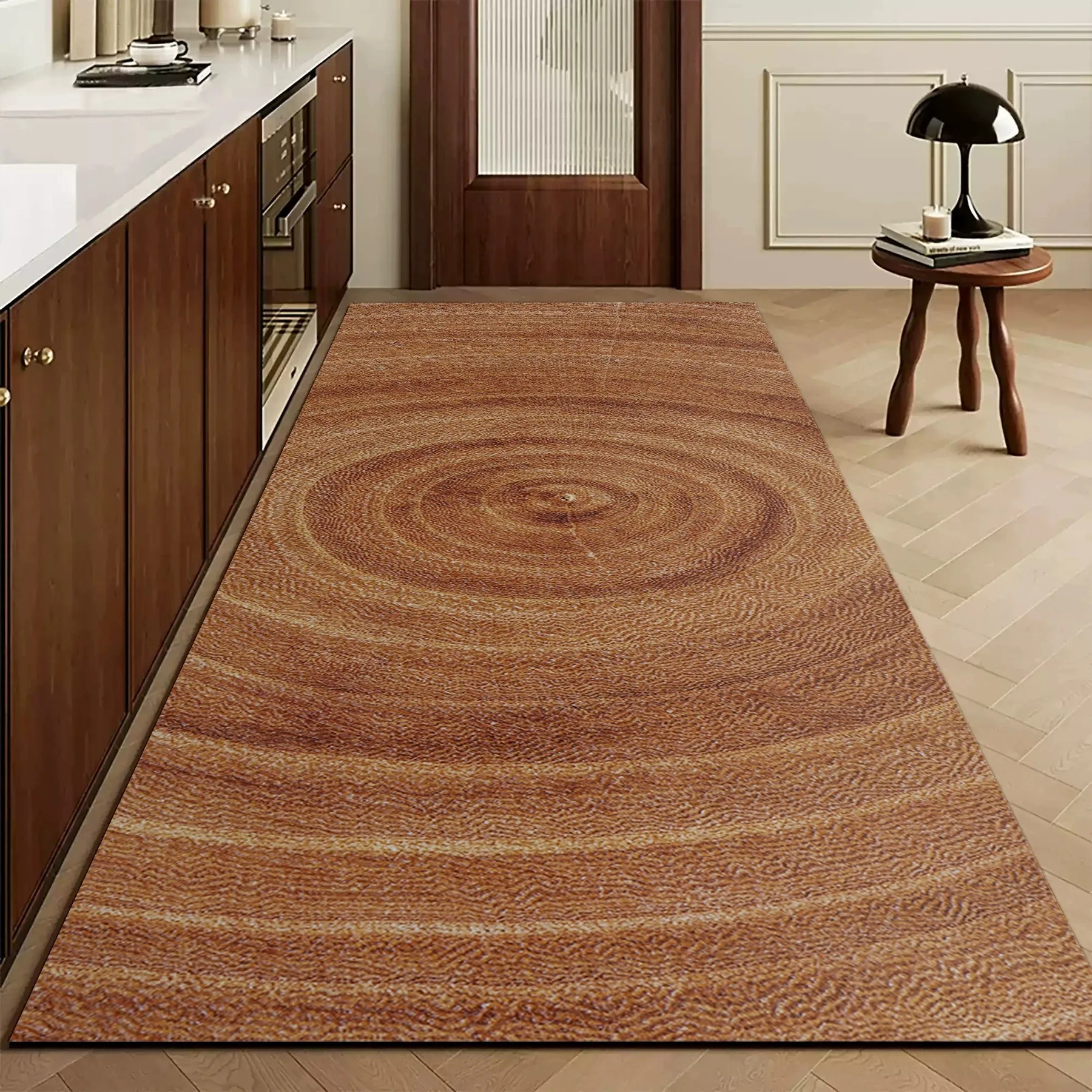 Wood Grain Kitchen Floor Mats Anti-fouling Washable Non-slip Rug Long Strip Runner Rugs Waterproof Oil-proof PVC Leather Carpet