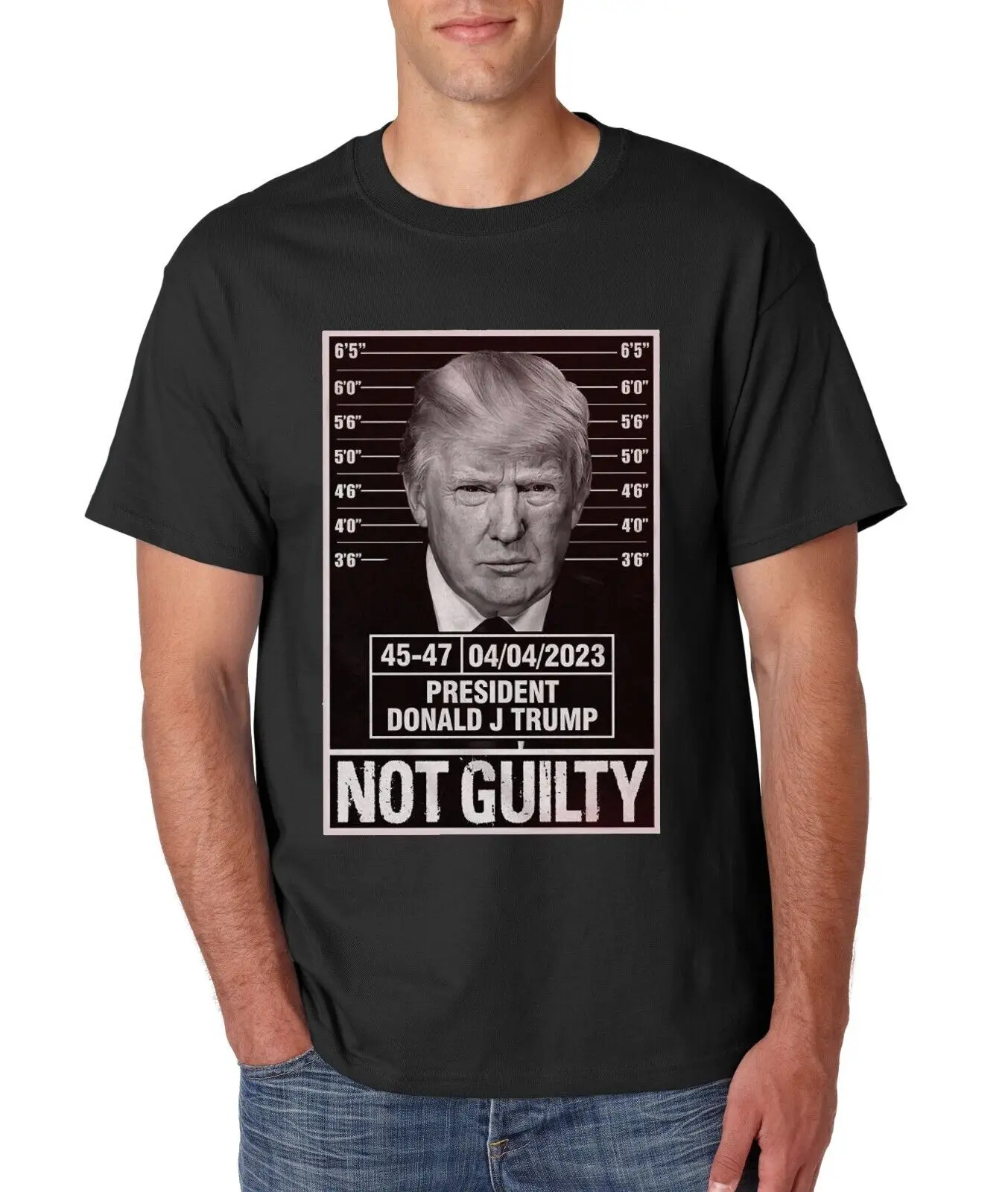 

Donald Trump Mugshot NOT GUILTY T-Shirt MAGA Never Surrender Gildan Cotton Tee