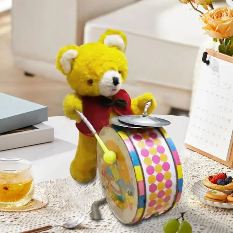 Conejo de tambor, juguetes de cuerda, Robot Animal de peluche, juguetes interactivos para caminar, modelo Animal eléctrico para niños de Pascua