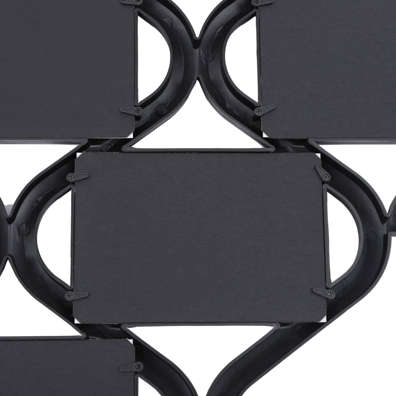 Diamond Shaped Wall Photo Frame, Hanging Picture, Black, 4x6, 9 Opening