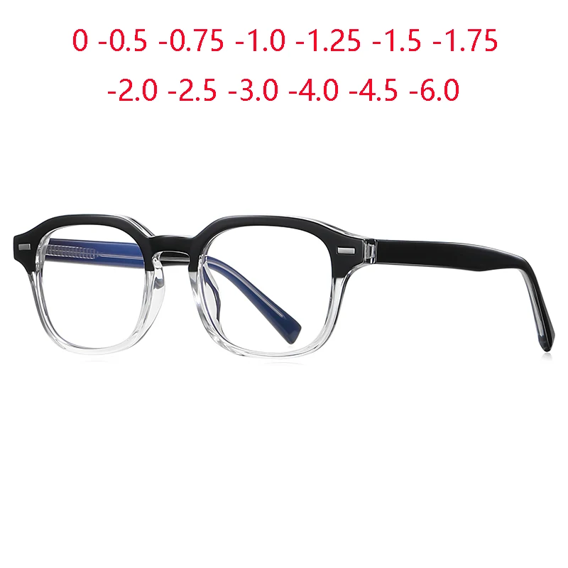Rivet Frame Oval Optical Glasses With Prescription TR90 Blue Light Blocking Student Shortsighted Eyeglasses 0 -0.5 -0.75 To -6.0