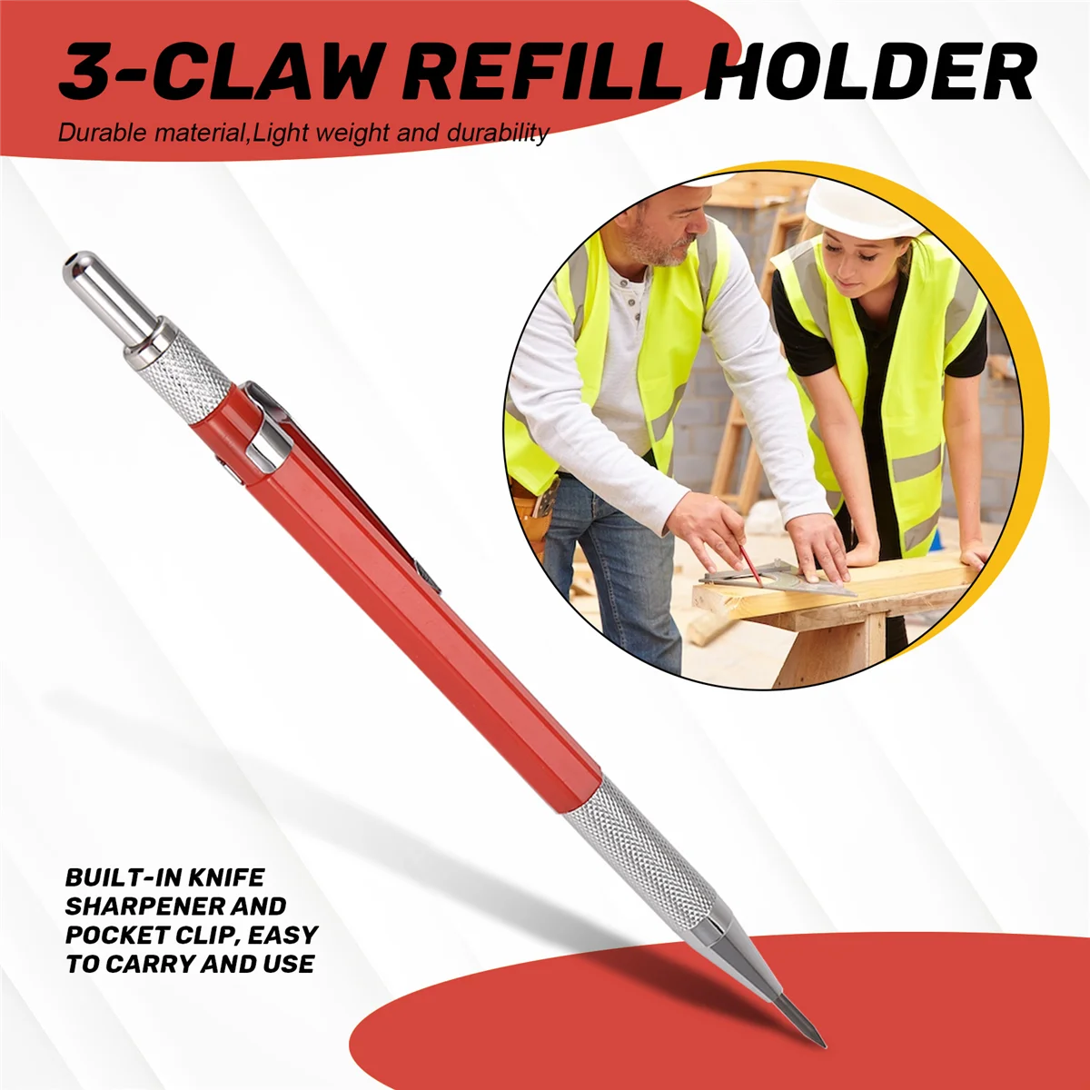 Карандаш для сварщиков AT77 с 12 стержнями Silver Streak, металлический маркер, механические сварочные карандаши, изготовление, красный