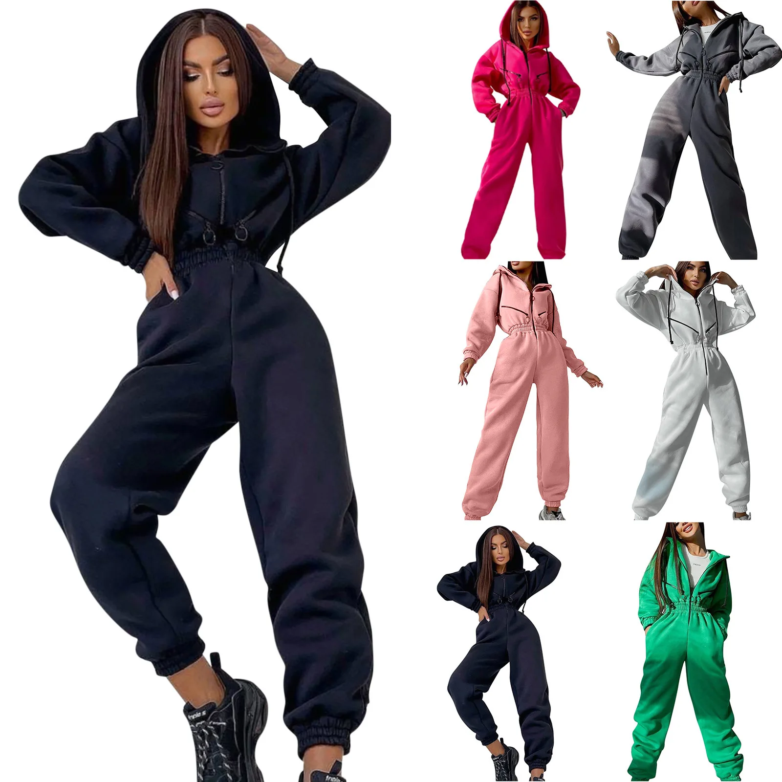 

2026 Women's Hooded Jumpsuit - Sporty Casual One-Piece Outfit | eBay Bestseller