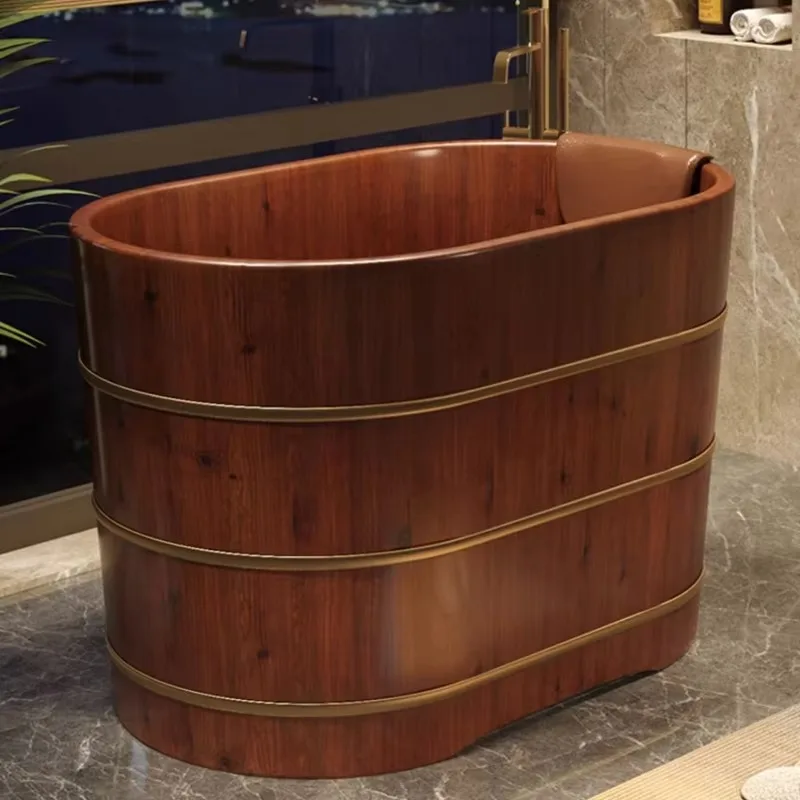 Useful Things Home Wooden Bathtub Baby Wooden Bathroom Tubs Portable Adults Pedicure Foot Tub Shower Banheira Spa Bath