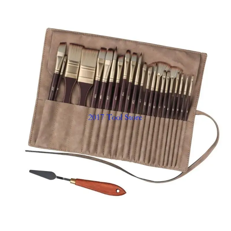 

K92A 22PCS Paint Crakes Artist Artist Painting с держателем для рисования катящейся кисти для рисования