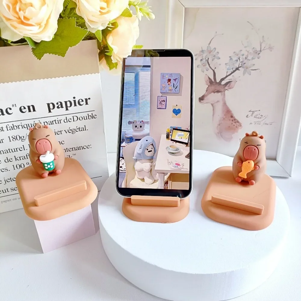 Cute Capybara Phone Holder Creative Capybara Toy Cellphone Stand Desk Ornament