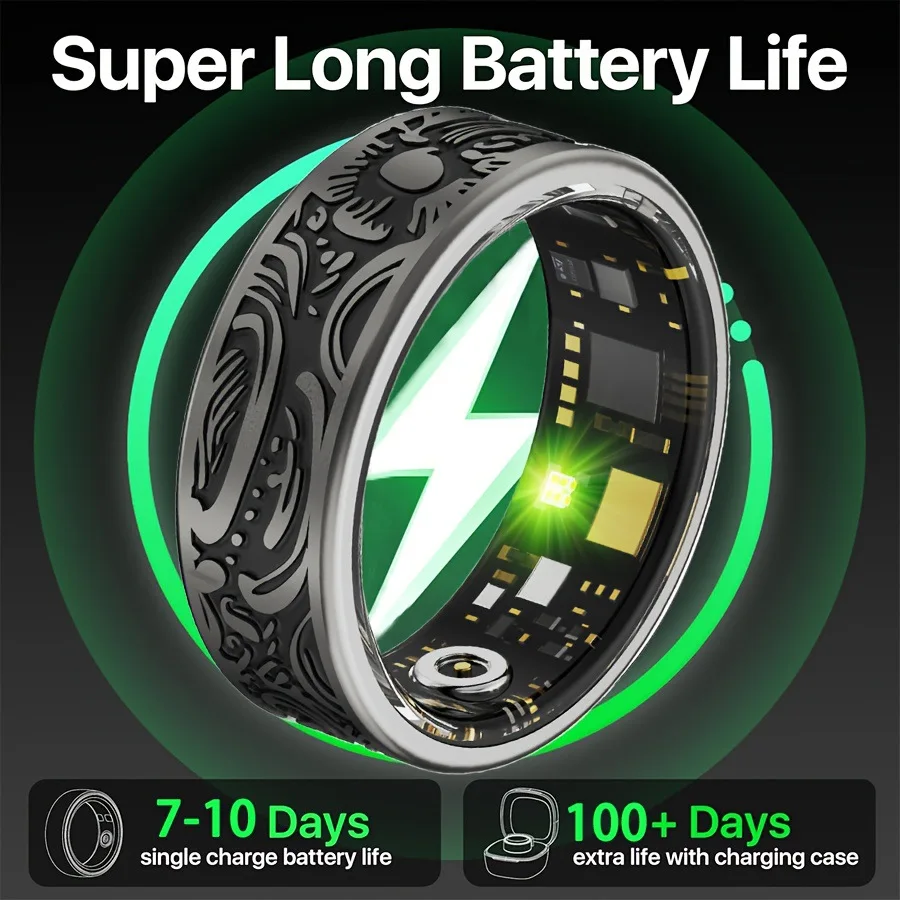 Smart Ring Heart Rate Blood Pressure Blood Oxygen Sleep Monitoring Step Counting Activity Tracking Shared Waterproof Ring