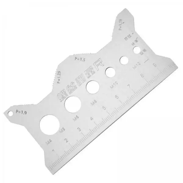 Metal Thread Gage Screw Measurement Ruler Compact Portable Tool for Plumbers and Mechanics