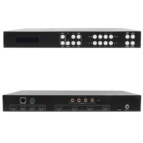 HDMI2.0 Matrix 4x4 HDMI Matrix Fast Switch&video Wall Scaler Output Coaxial Audio Output Audio Delay 4K@60Hz IP/RS232/IR Control