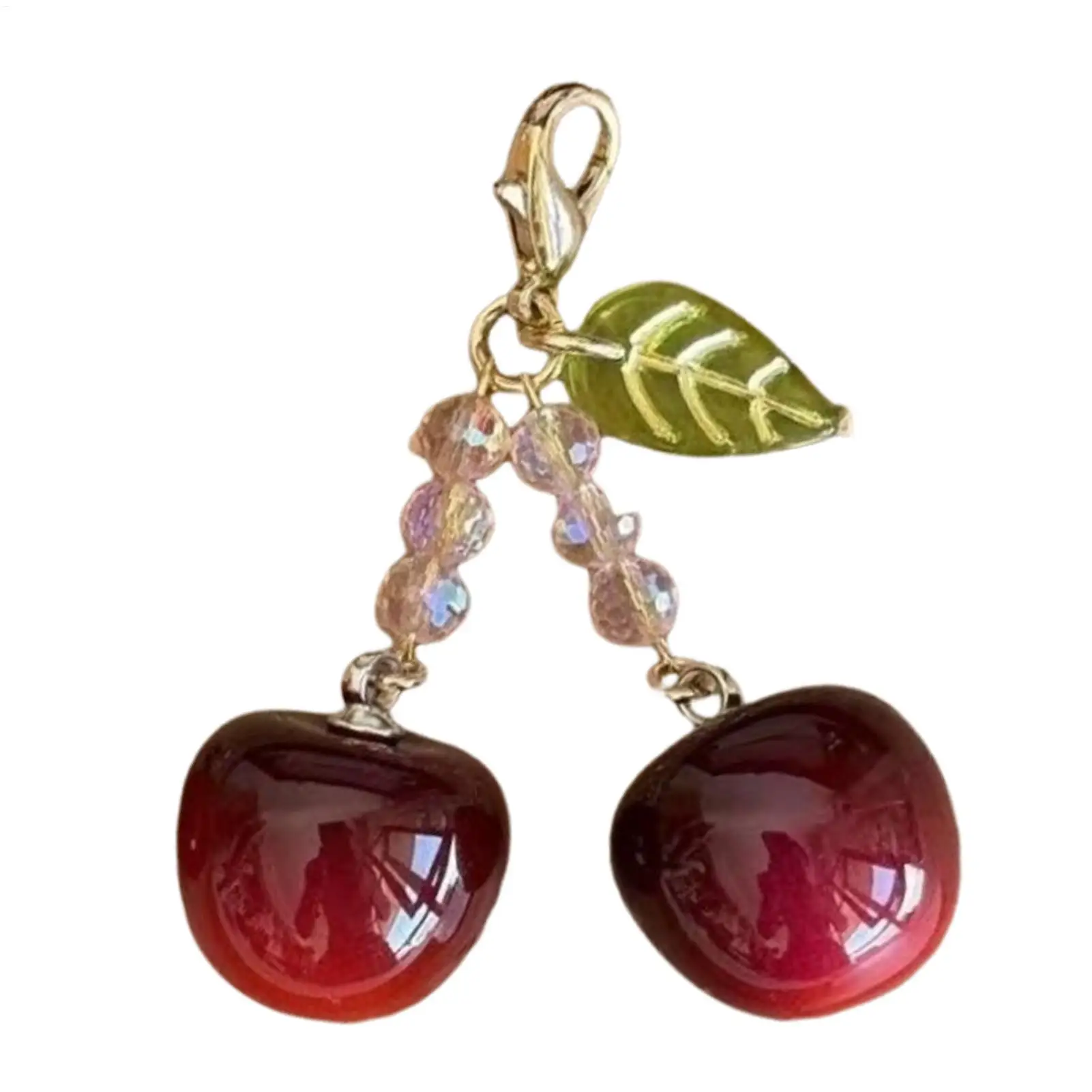 Cherry Keychain Pendant Realistic Fruit Keychain Pendant Collectible Ornament for Adults Women Girls Students School Travel
