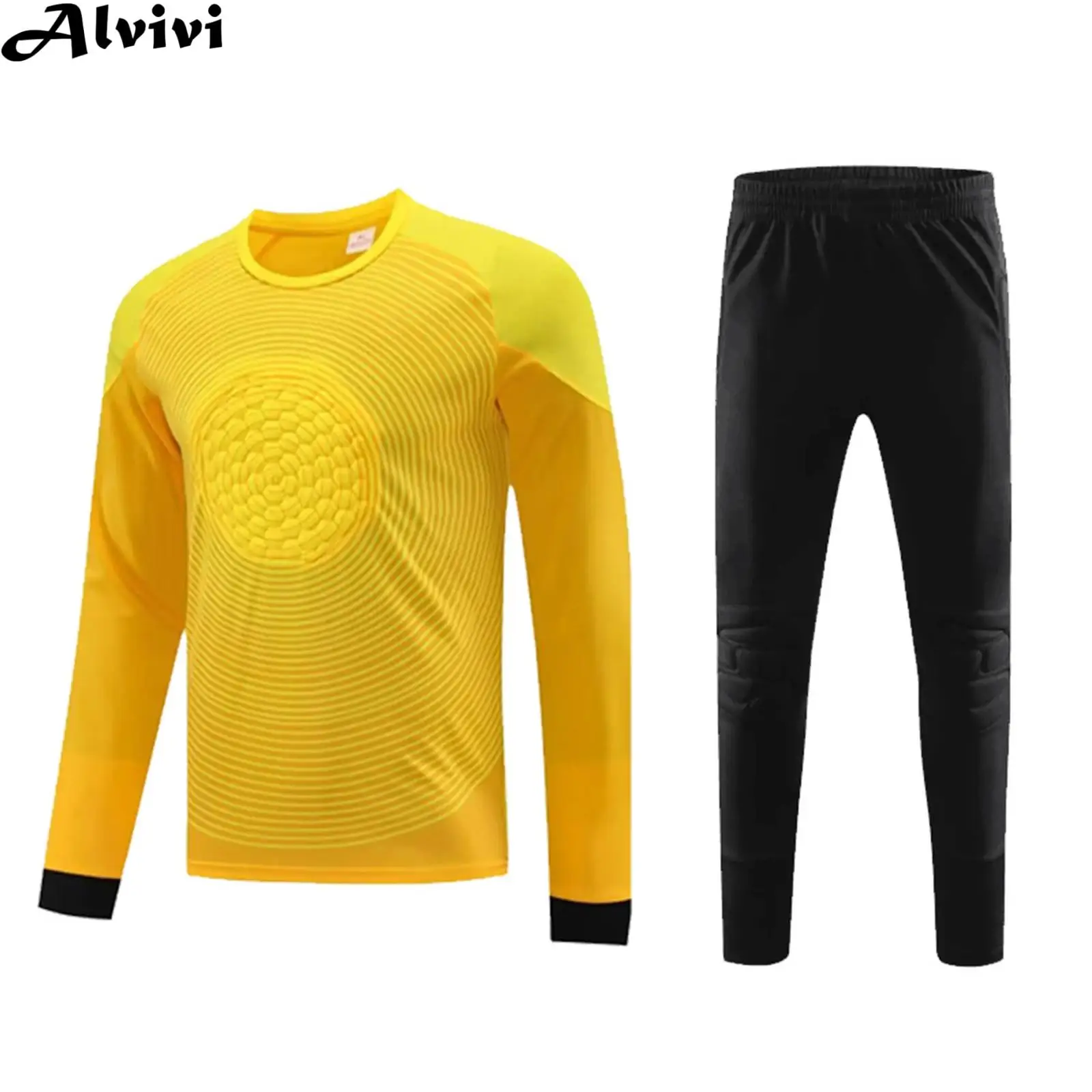 

Мужской мягкий футбольный вратарь, униформа вратаря, трикотажный топ с длинными рукавами и спортивными штанами для футбольных тренировочных матчей