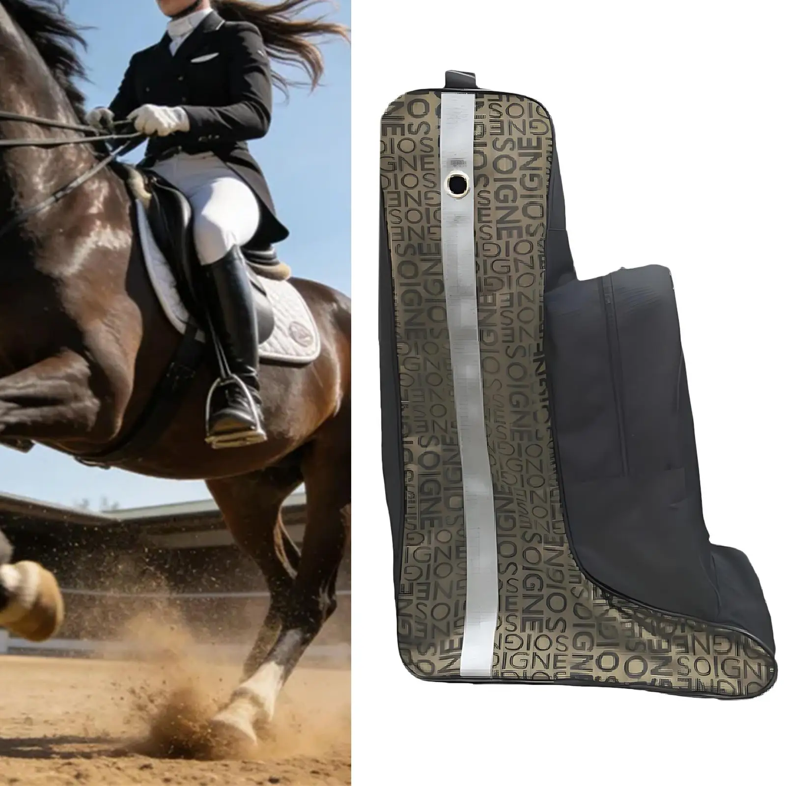 

Oxford Cloth Equestrian Boot Bag Travel Gear Organizer Helmet Compartment for Horseback Riding Competitions