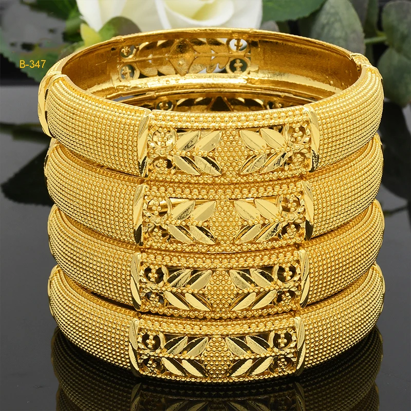 Luxus Dubai 24 Karat Gold Farbe Armreifen für Frauen indische afrikanische Armbänder Charme Hochzeit äthiopischen arabischen Hands chmuck Party Geschenke