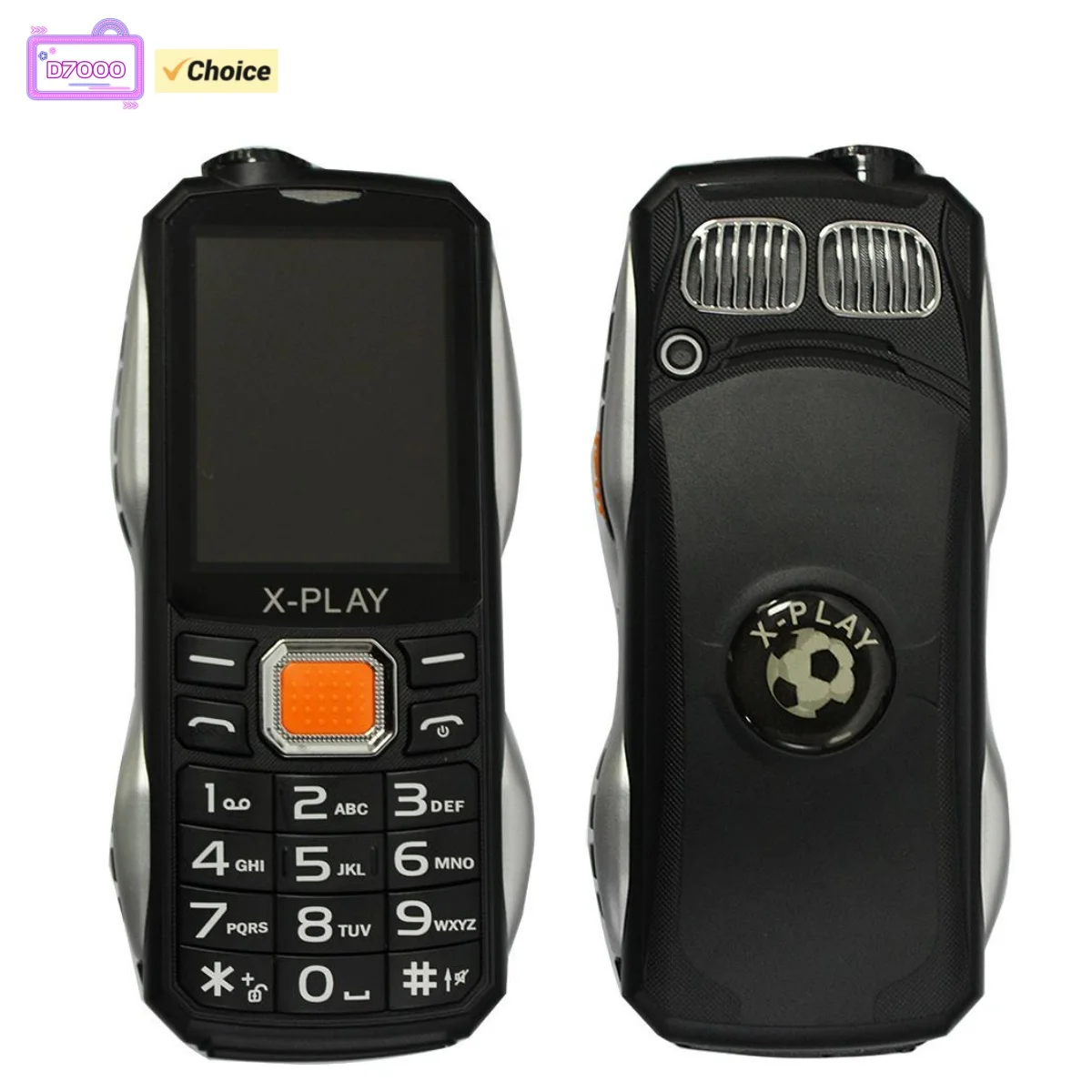 D7000 2G Cellphone 2.4inches GSM Dual SIM 8W Camera Big Buttons 240x320 Mp3 Mp4 FM 800mAh Magic Voice Torch Mobile Phone