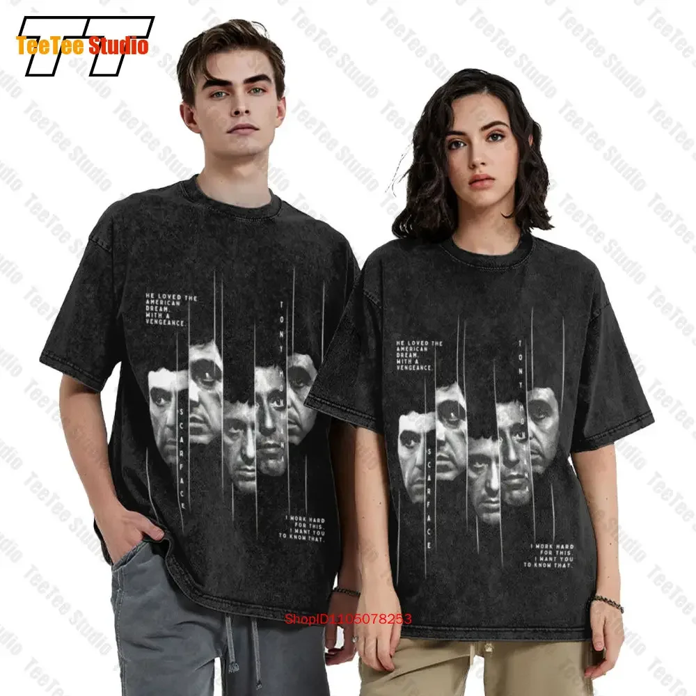 Scarface Tony Montana Sliced Over Size Man T-Shirt 729V