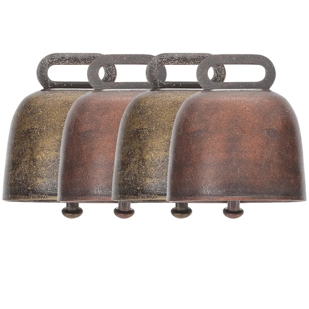 4 قطعة جرس البقرة المعدنية اكسسوارات الديكور خفيفة الوزن الحيوانات الأليفة مكافحة خسر أجراس للكلاب الماشية الأغنام الحصان الماشية معلقة الاستخدام