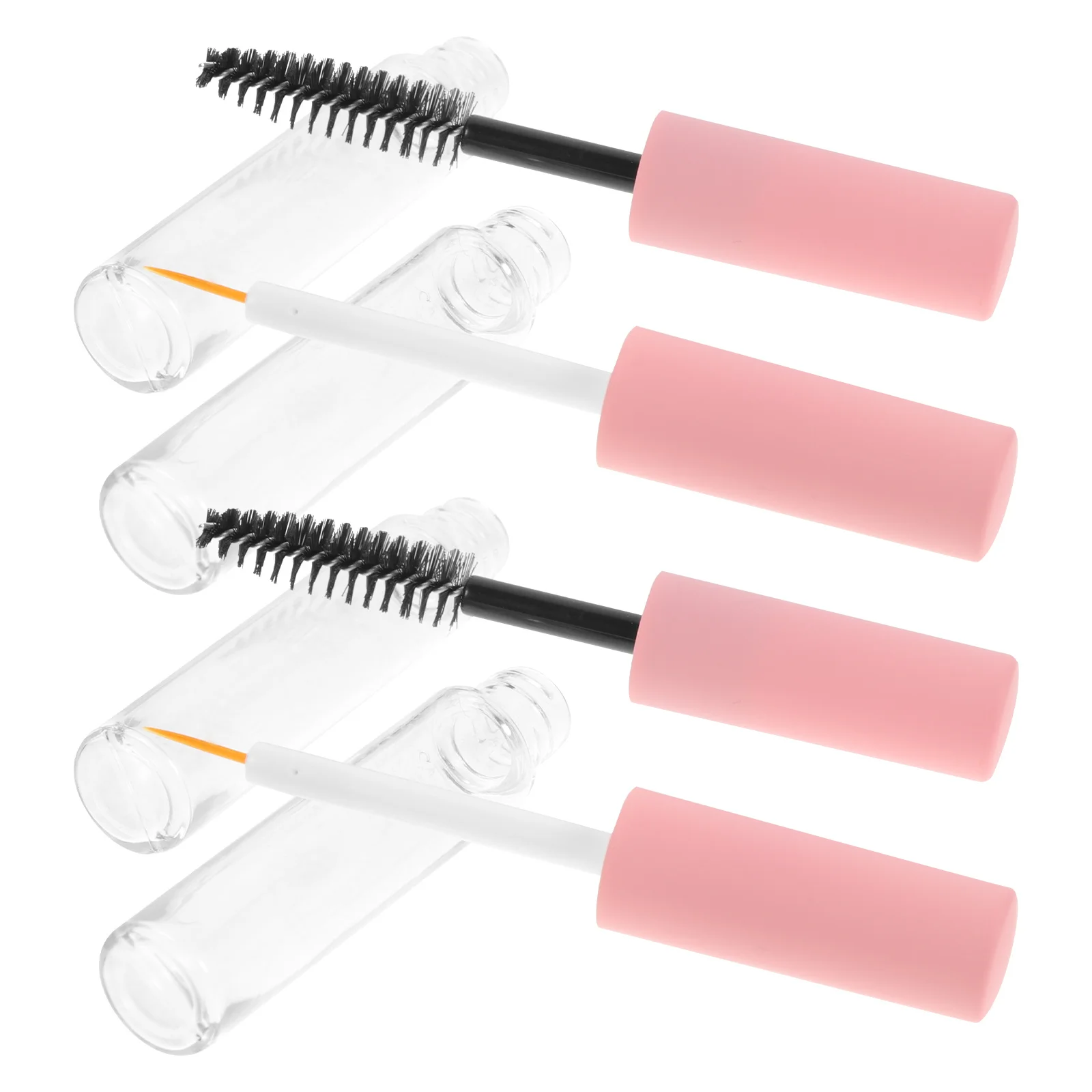 4 pezzi pet vuoto tubo mascara piccola punta ombra fodera bottiglia trasparente contenitore riutilizzabile per eyeliner fai da te lucidalabbra facile da