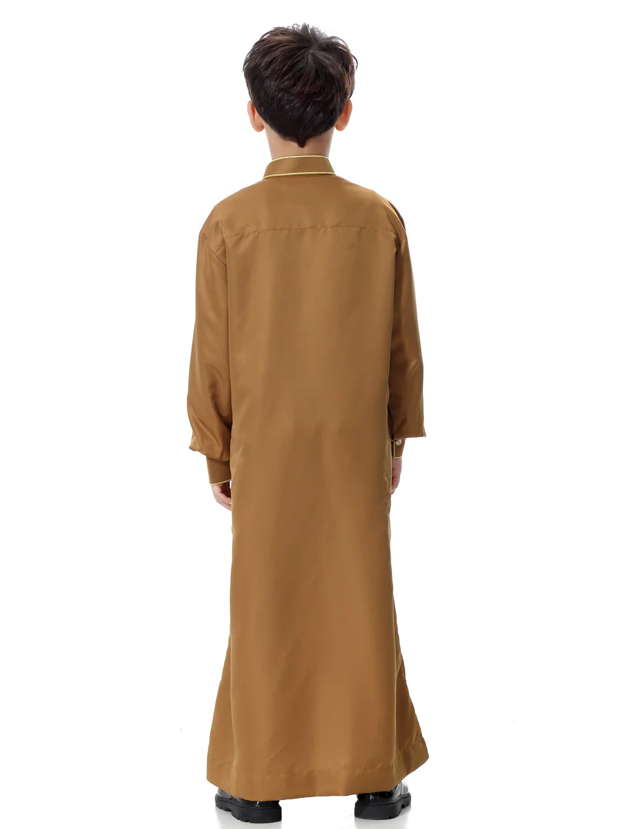 Eid Boy Bambini Abaya Dubai Caftano Arabo Qatar Musulmano Bambini Robe Caftano Ramadan Abito lungo Abbigliamento islamico Ragazzo Jubba Thobe
