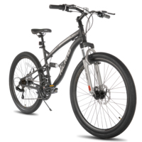 Hiland Full Suspension Mens Mountain Bike, 21 Speed, 26 Inch Wheel, Dual Disc Brake Bike for Men Womens Adult Bicycle