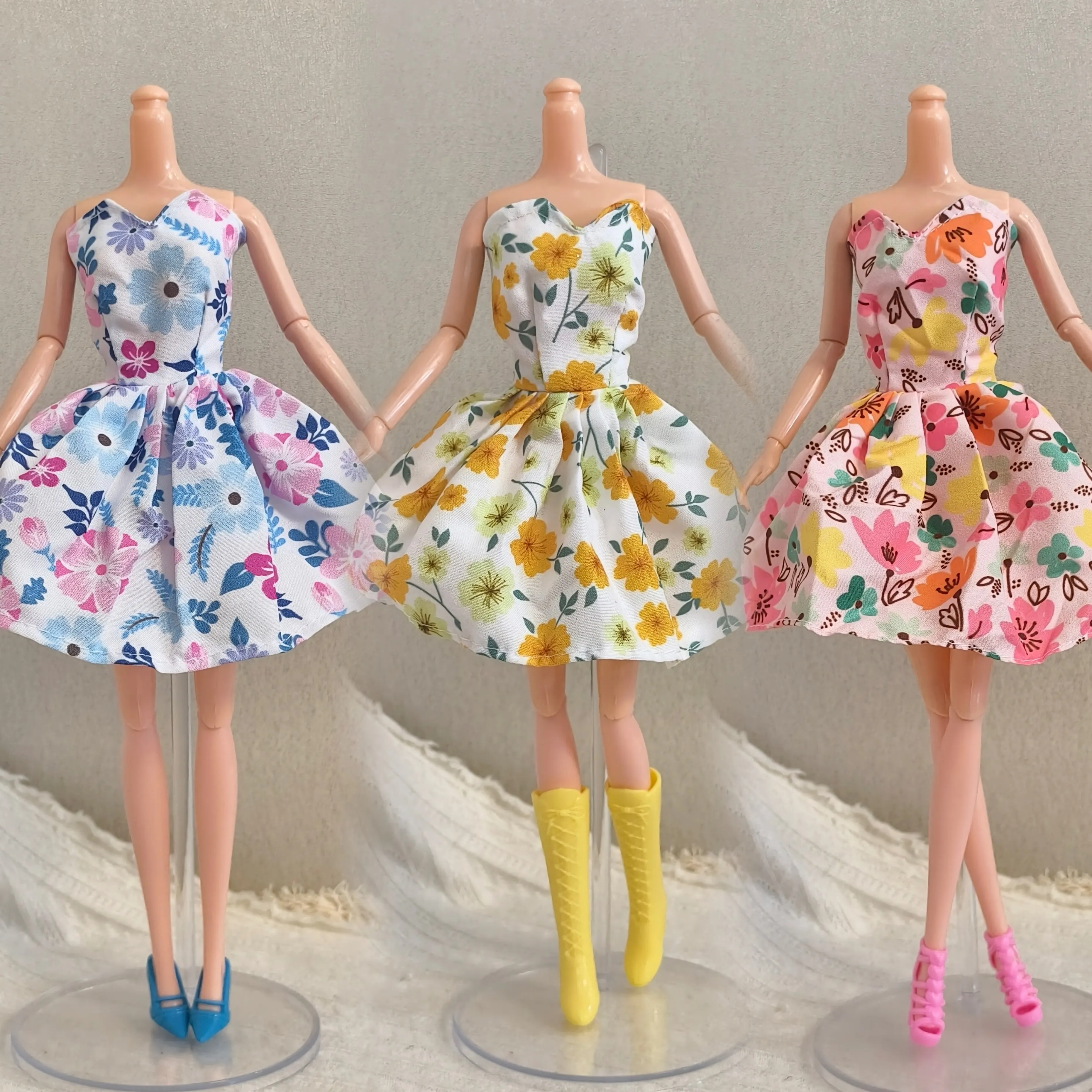 1/6 BJD Doll Clothes Accessories Small Fresh Style Floral Print Dress Sweet Dress For 30cm Babi Supermodel Doll Holiday Dress-up