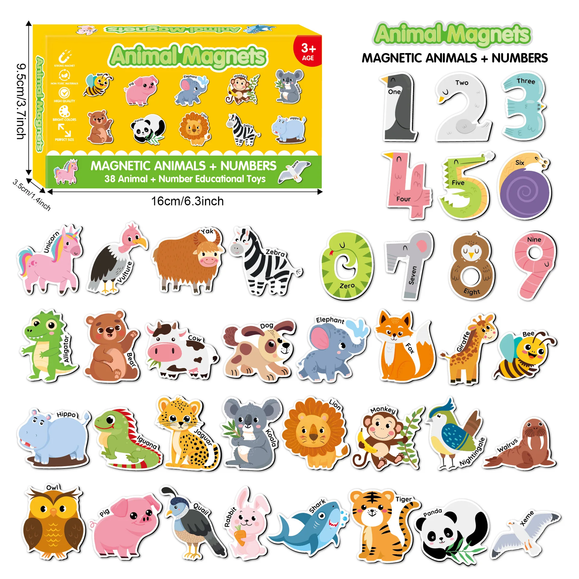 Alphabet Magnets for Toddlers Fridge Cute Animal Colorful Educational Toy Set for Kids Toddlers Preschool Learning Spelling