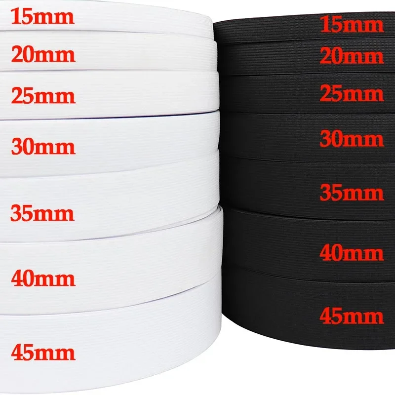 Elastic Band Rubber for Sewing Clothing Pants Accessories 5M Stretch Belt Garment DIY Sewing Fabric 3-60MM Width