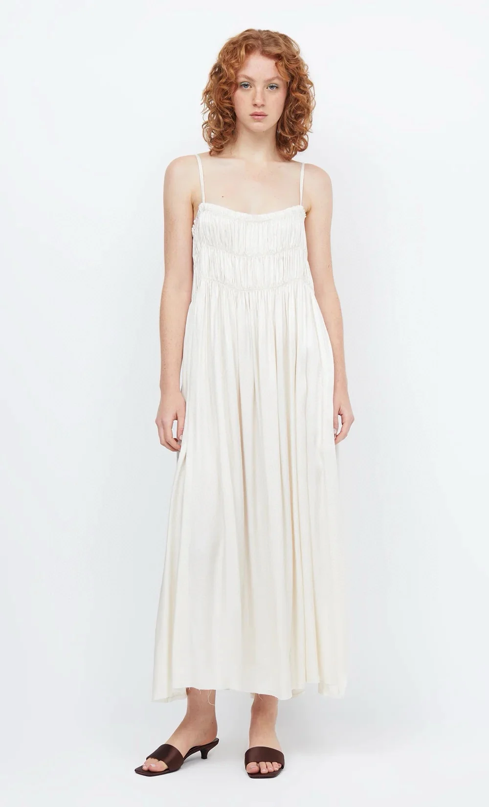 

Women's Strapless Pleated Sexy Backless Casual Long Camisole Dress