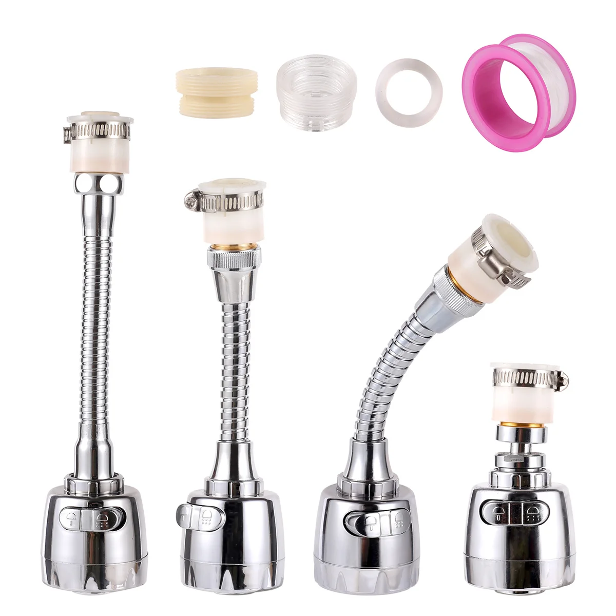 Universal Rotatable Faucet Adapter Water Tap Extender 360 Rotate Nozzle Water Saving Tap Spout Joint Splash Filter Bubbler 1Set