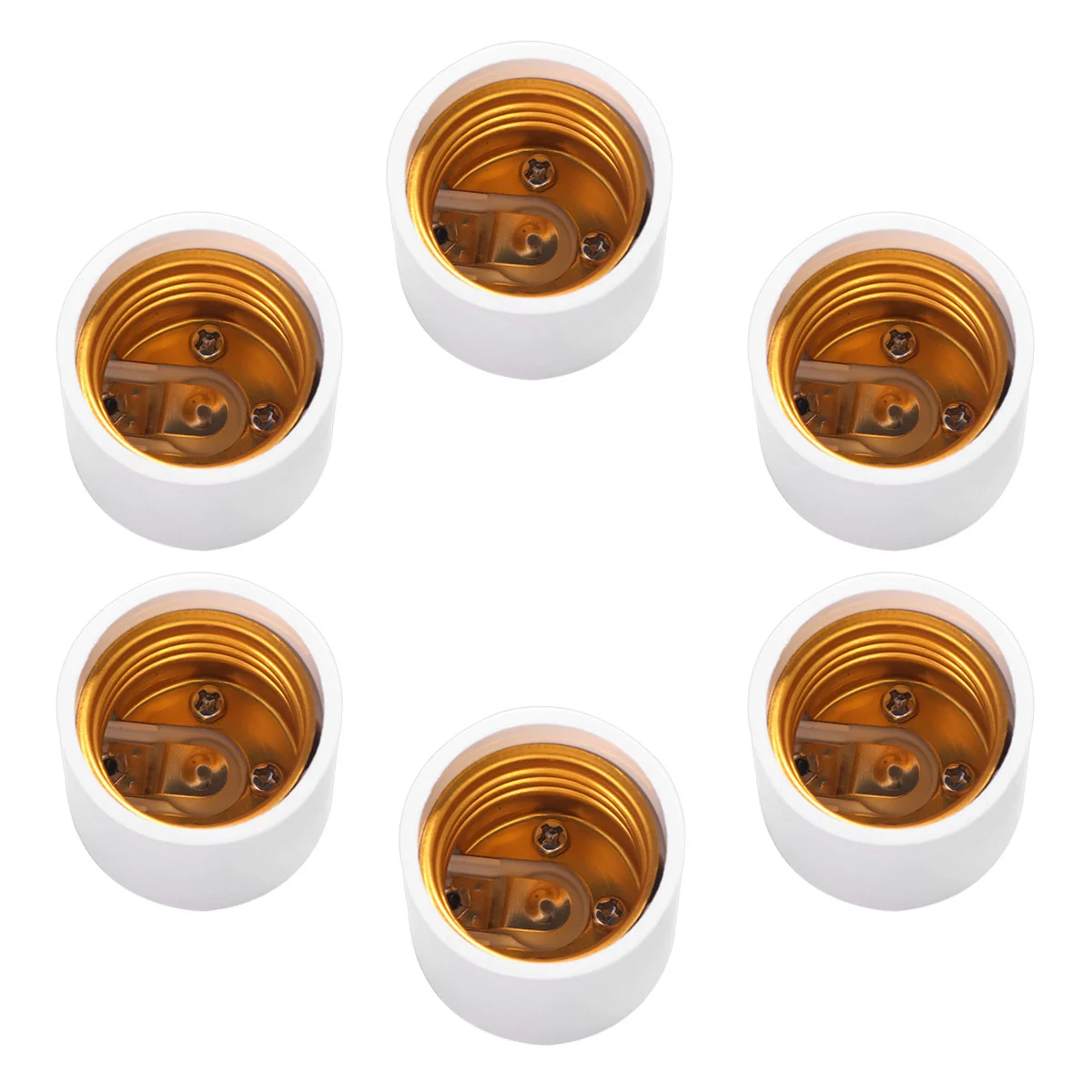 

6Pcs Gu24 to E26 E27 Light Bulb Base Adapter Converter Socket Safe Secure for LED Halogen Filament Bulbs School Home Restaurant