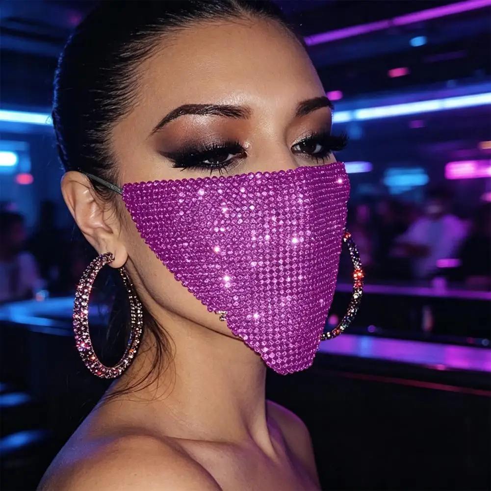 Glinsterende Strass Gezichtsmasker Glitter Kristal Maskerade Masker Bling Halve Gezichtsbedekking voor Halloween Kostuumfeest