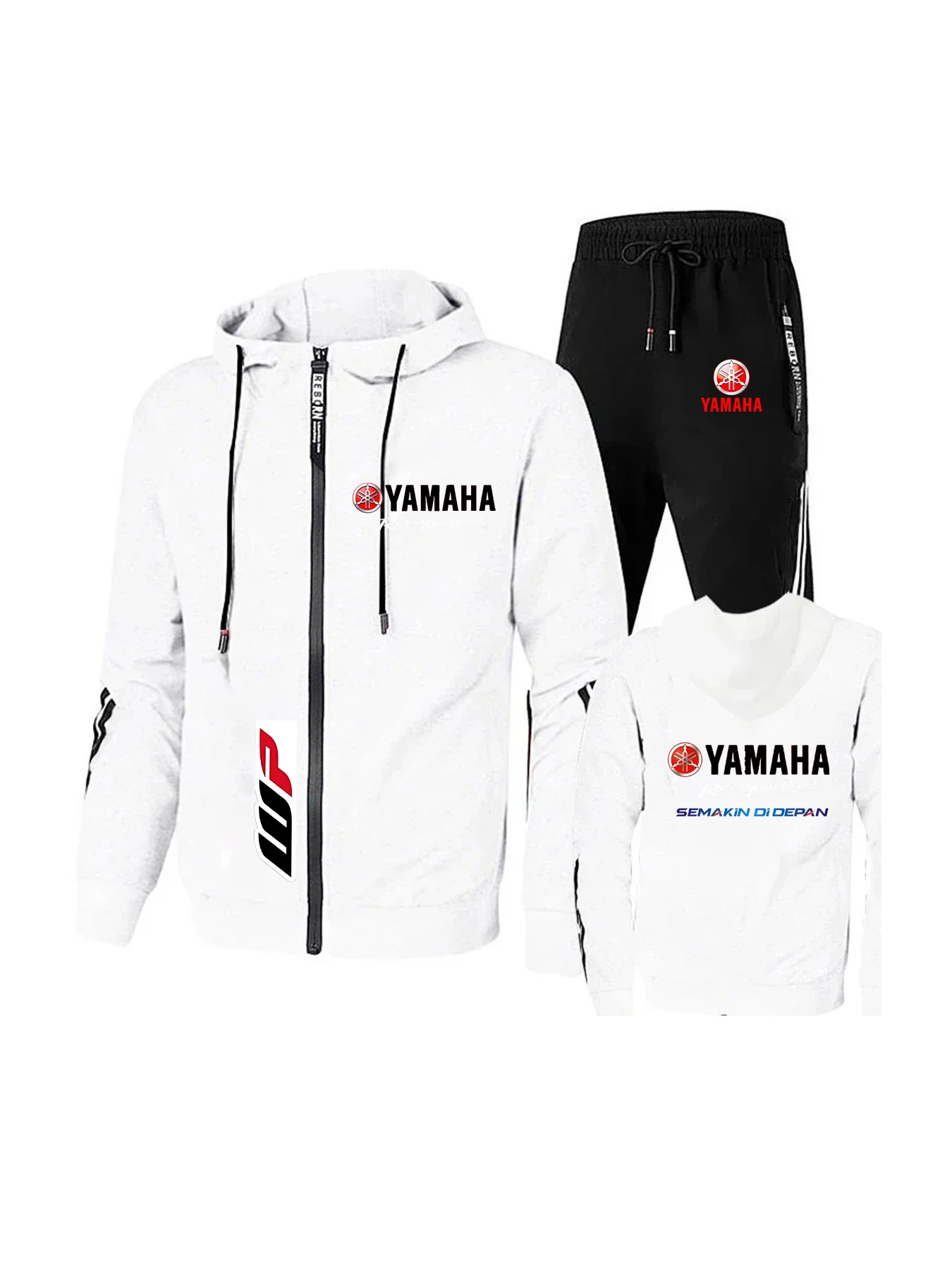 

New Yamaha casual sports men's hooded jacket + leggings casual sports men's suit