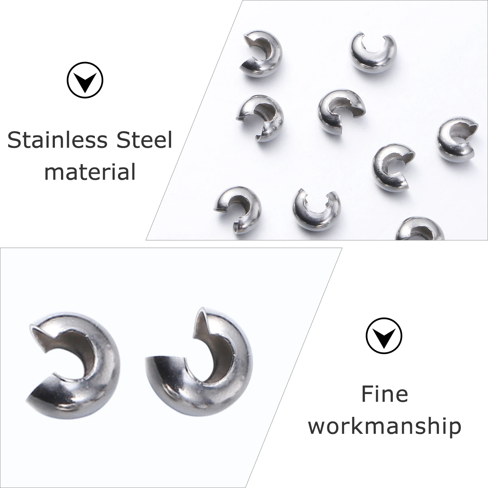 200 Pcs Stainless Steel Buckle Necklace Connectors Hook Key Ring Making Supplies