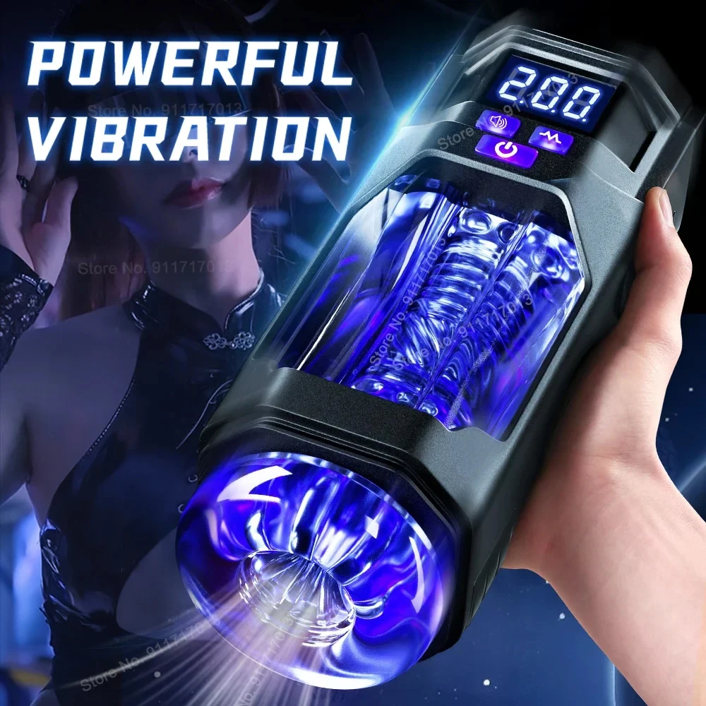 Male Masturbators Automatic Blowjob Penis Real Vagina Vibrator Oral Pocket Pussy Masturbation Cup Adult For Men Sex Machine Toys