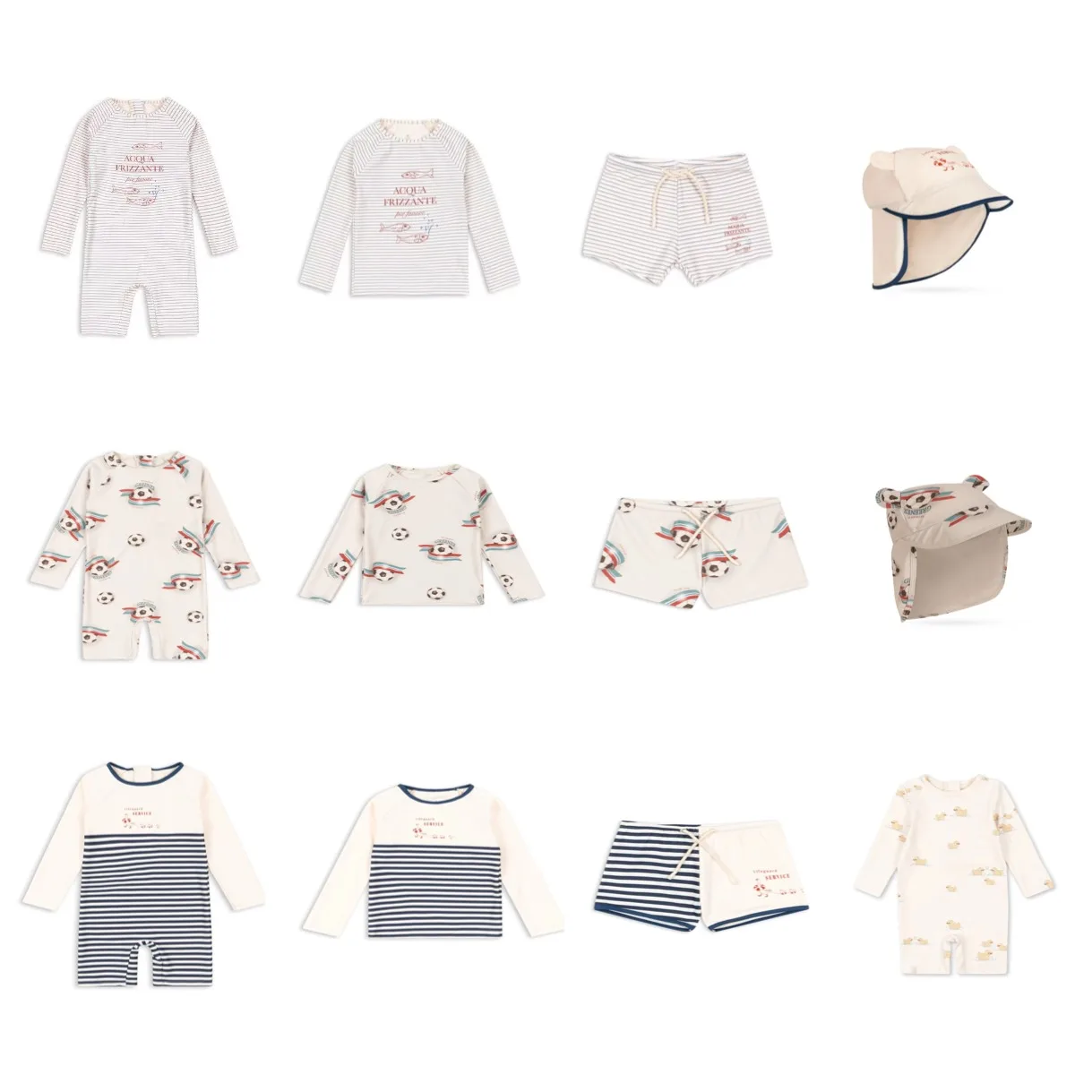 

【 in Stock 】 KS Swimsuit 2026ss Boys Girls Cute Football Full Print Swimsuit Set Duck One-piece Swimsuit, Breathable Clothes