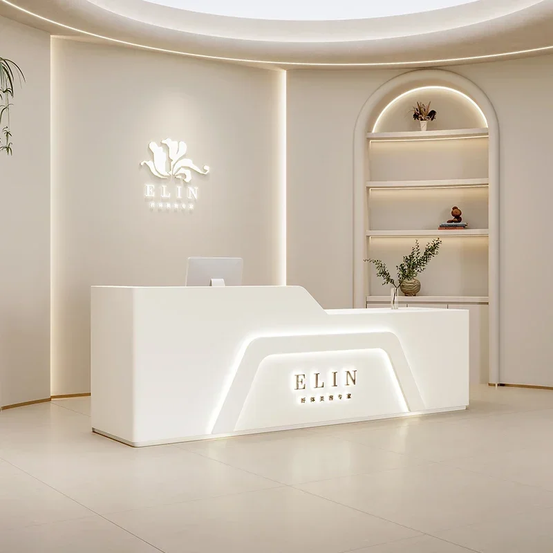 Furniture For Stores Beauty Salon Cafe Counter Institute Restaurant Reception Desk Barber Shop Table Hairdressing Reseption Spa