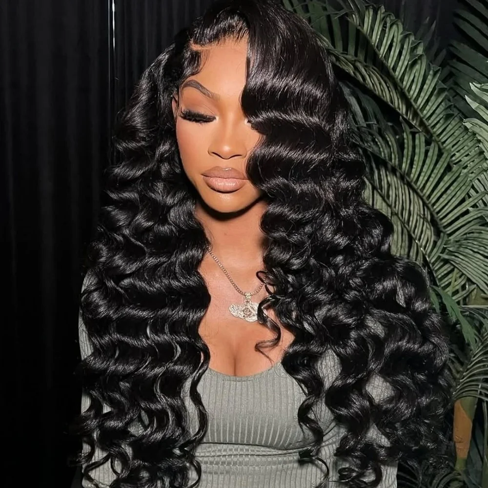 

Loose Wave 15A Super Double Drawn Glueless 13x6 Real HD Lace Front Wig Brazilian Curly Human Hair Wigs Pre Plucked For Women