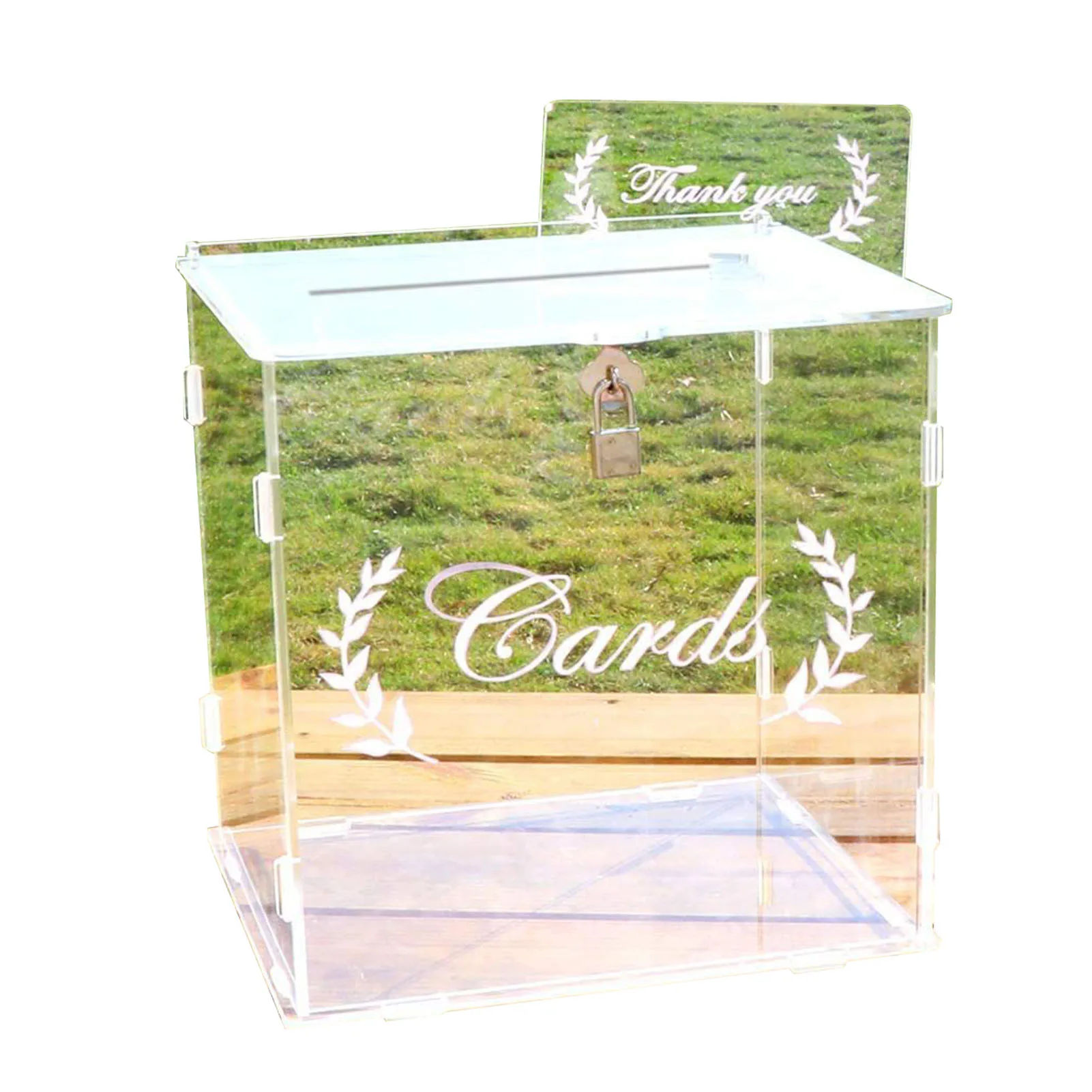 New Clear Acrylic Wedding Card Box With Lock And Card Sign For Wedding Reception Security Money Box For Birthday Baby Shower