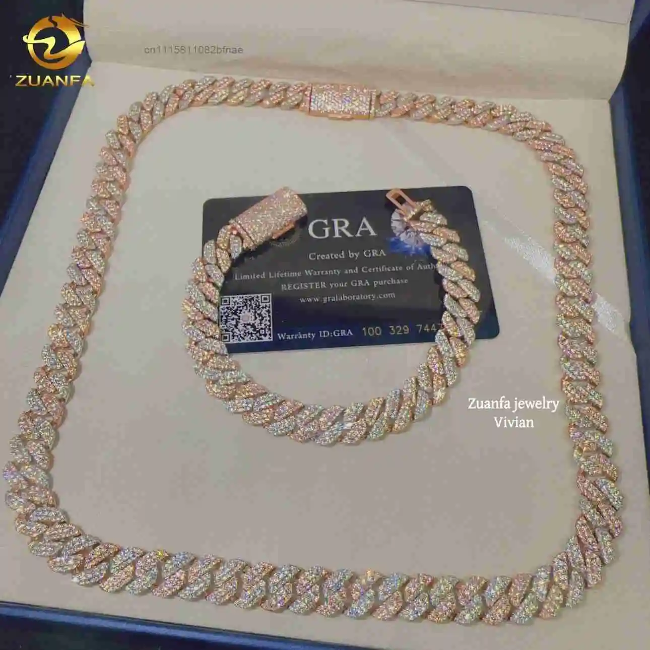 10MM Luxury VVS Moissanite Diamond Buss Down Hip Hop Jewelry Sterling Silver 925 Miami Cuban Link Moissanite Necklace，