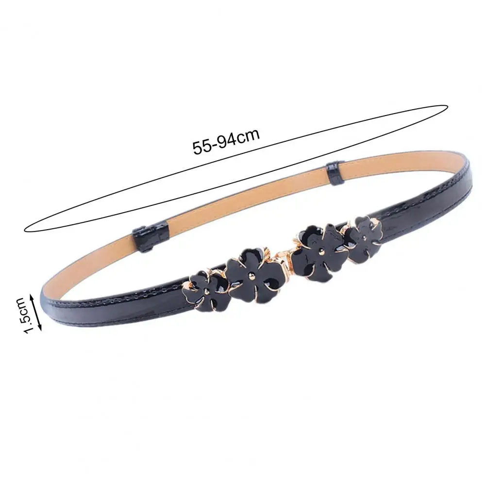 حزام نسائي رقيق من الجلد الصناعي ، حزام قابل للتعديل ، ديكور ، نحيف ، فستان صيفي ، حزام جينز