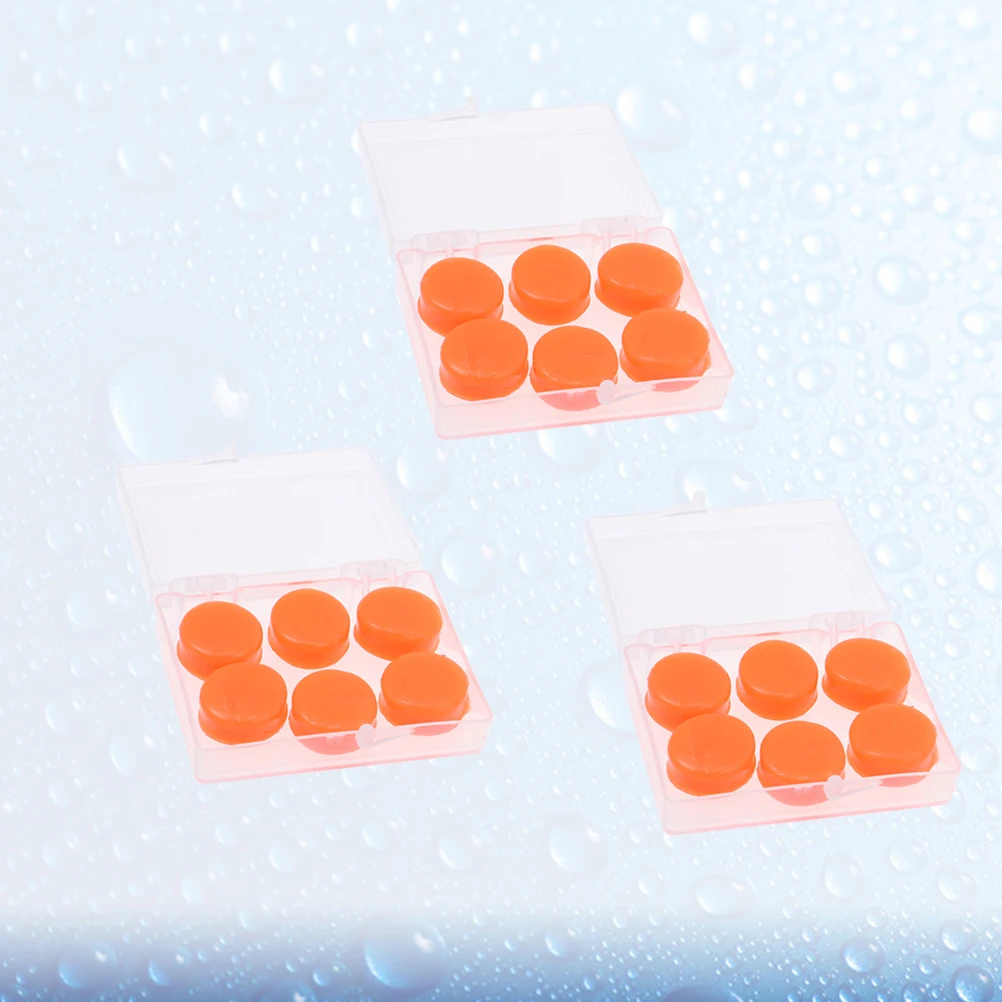 18 قطعة من سدادات الأذن السيليكونية المقاومة للماء وعازلة للصوت قابلة للتشكيل للسباحة والاستحمام للرجال والنساء، سدادات أذن برتقالية للسباحة