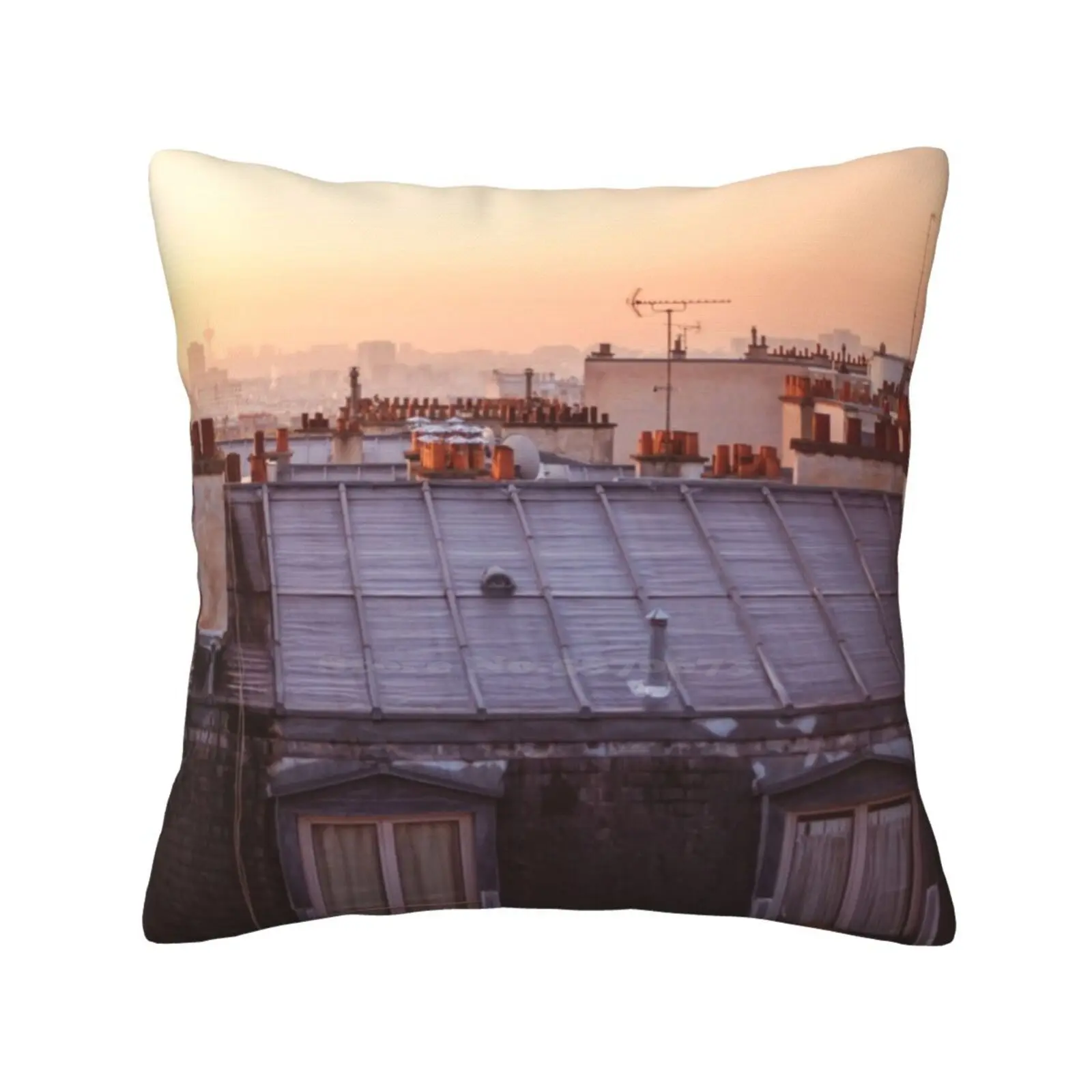 Breathe Paris.... Pillows Case Bedroom Home Decoration France Roof Tops Rooftops Buildings City Sunlight Montmartre Europe