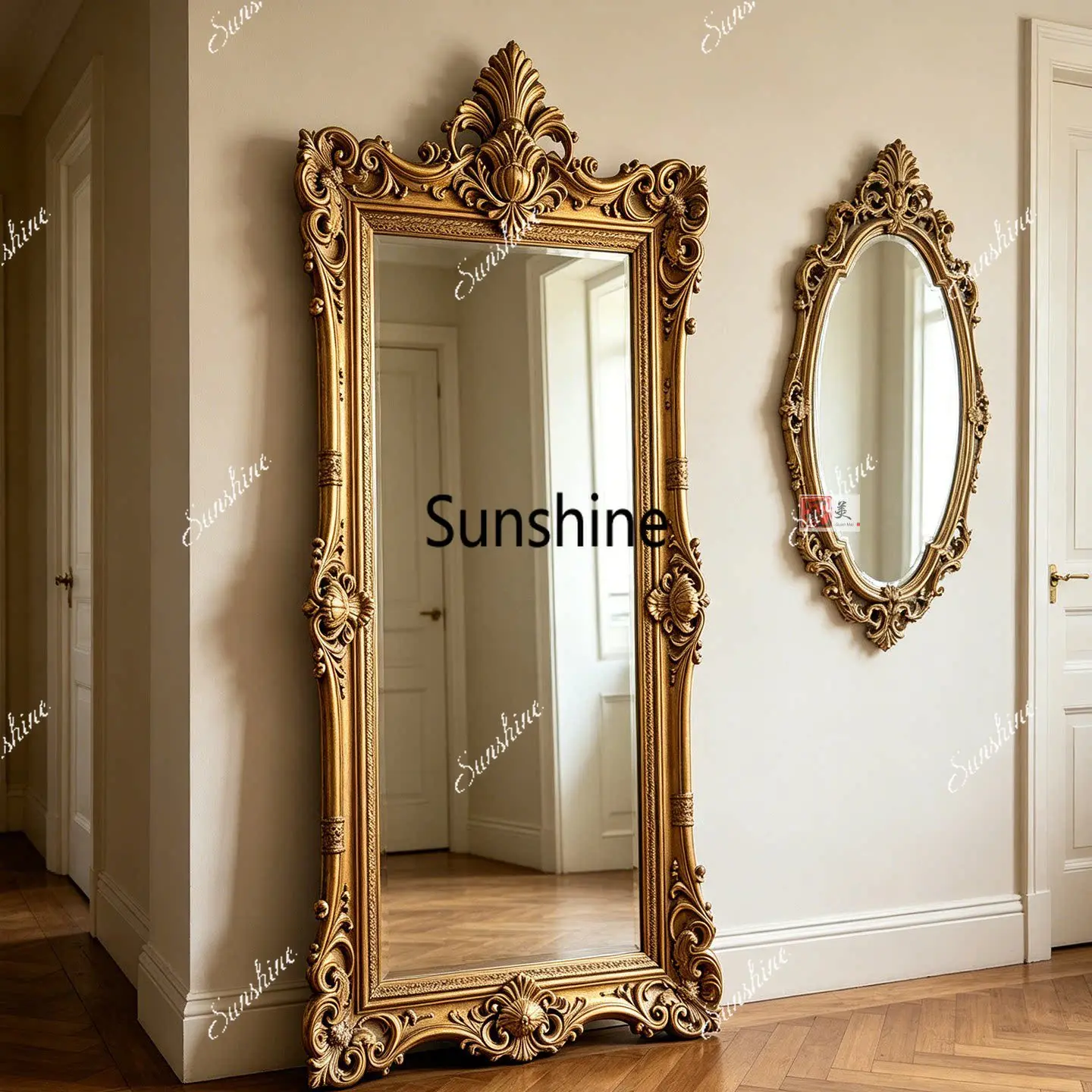 American retro floor mirror clothing store simple fitting mirror