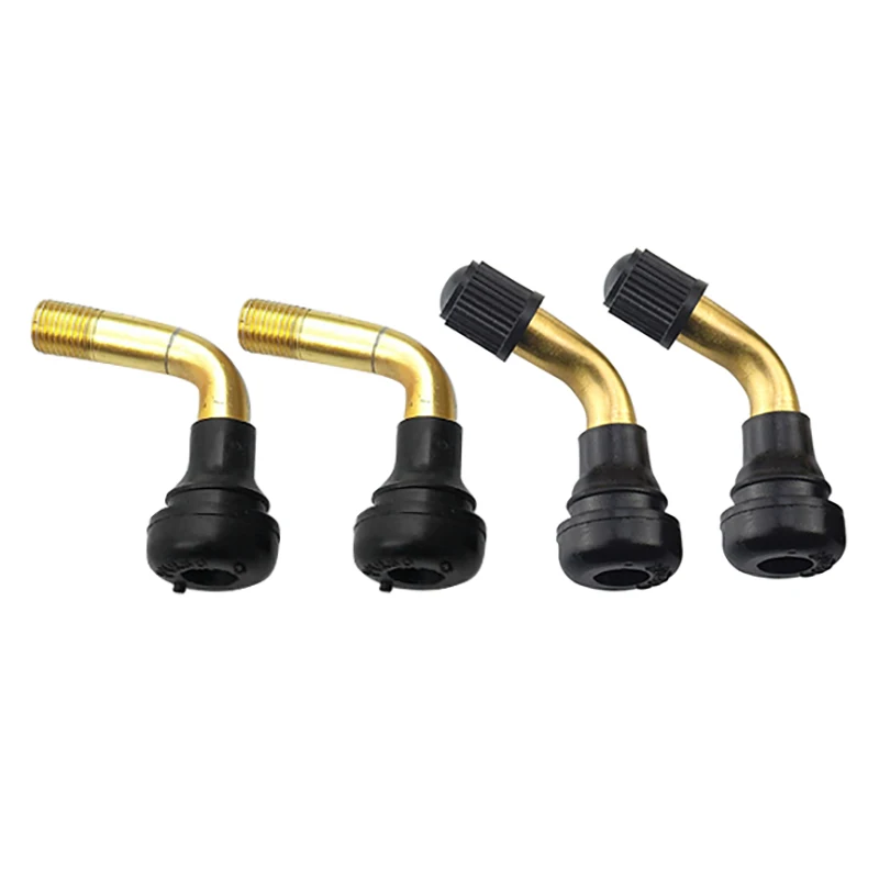 4Pcs Tyre Valves Stem Right Angle Snap-in Rubber 90 Degree Brass for Electric Scooter and M365 Electric Scooter