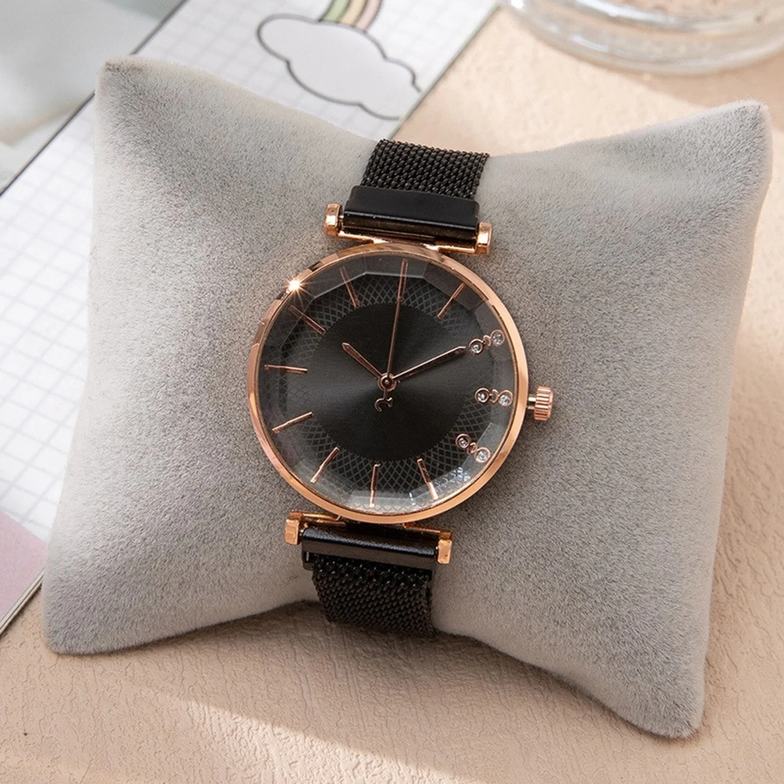 

Роскошные женские кварцевые часы Treasure Blue Simple Crystal, повседневные часы из нержавеющей стали с эластичным ремешком, модные женские деловые часы