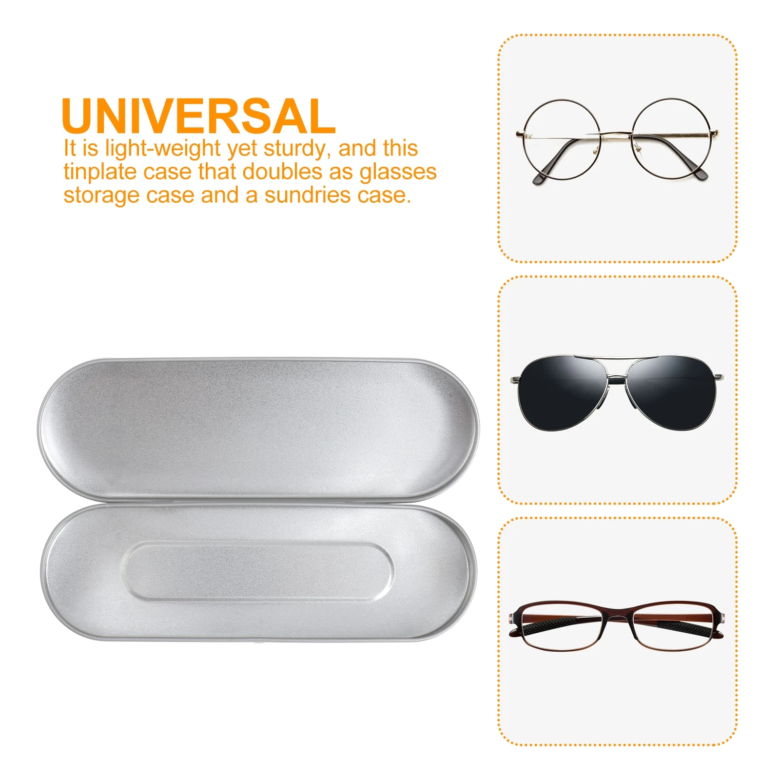 5 قطعة حقيبة تخزين معدنية متعددة الوظائف لأقلام النظارات أشتات خفيفة الوزن متينة مستطيلة حاوية صندوق القلم النظارات